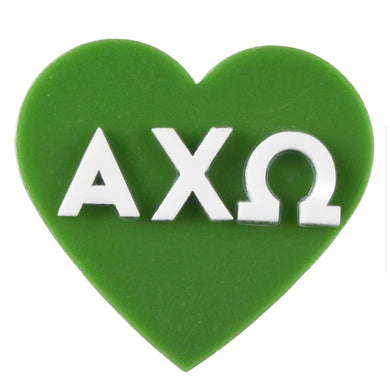 Acrylic Heart Pin- Alpha Chi Omega