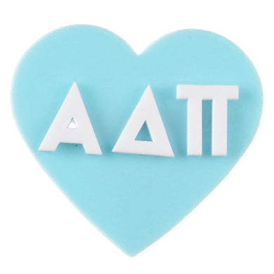 Acrylic Heart Pin- Alpha Delta Pi