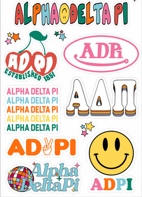 Rainbow Sticker Sheet- Alpha Delta Pi