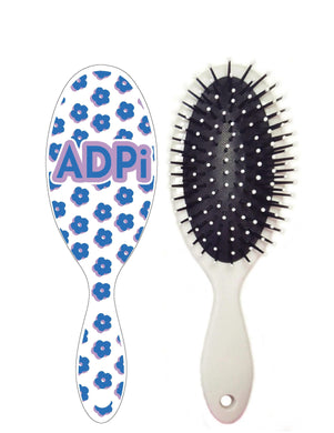 Floral Hairbrush- Alpha Delta Pi