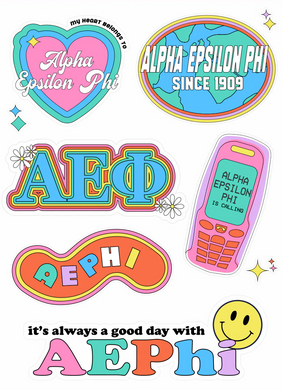 Y2K Sticker Sheet- Alpha Epsilon Phi