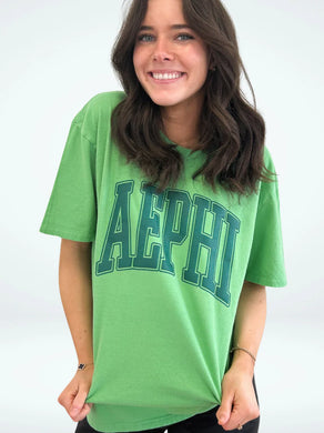 Varsity Arch Puff Tee- Alpha Epsilon Phi