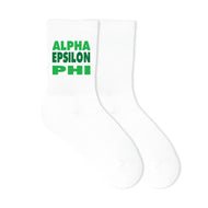 Ribbed Crew Socks- Alpha Epsilon Phi