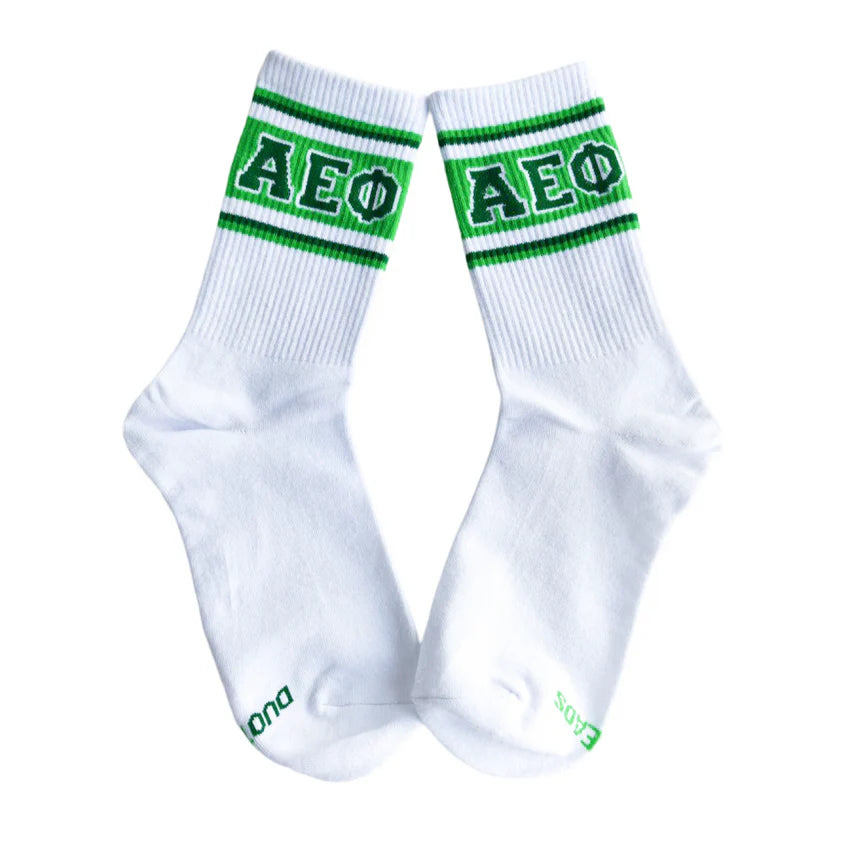 Retro Stripe Socks- Alpha Epsilon Phi