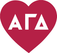 Acrylic Heart Pin- Alpha Gamma Delta