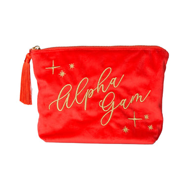 Velvet Cosmetic Pouch- Alpha Gamma Delta