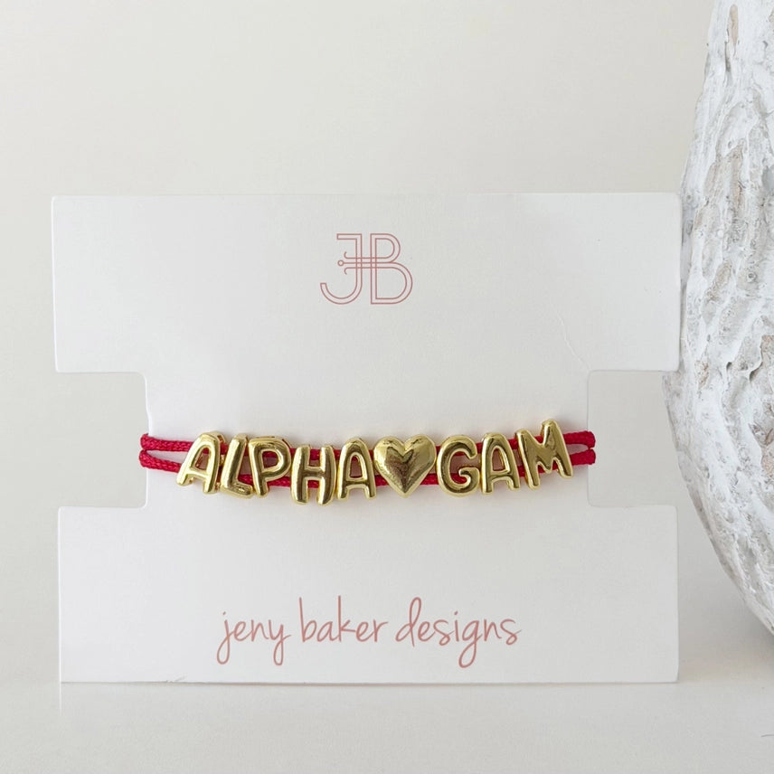 Bubble Cord Bracelet- Alpha Gamma Delta