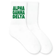 Ribbed Crew Socks- Alpha Gamma Delta