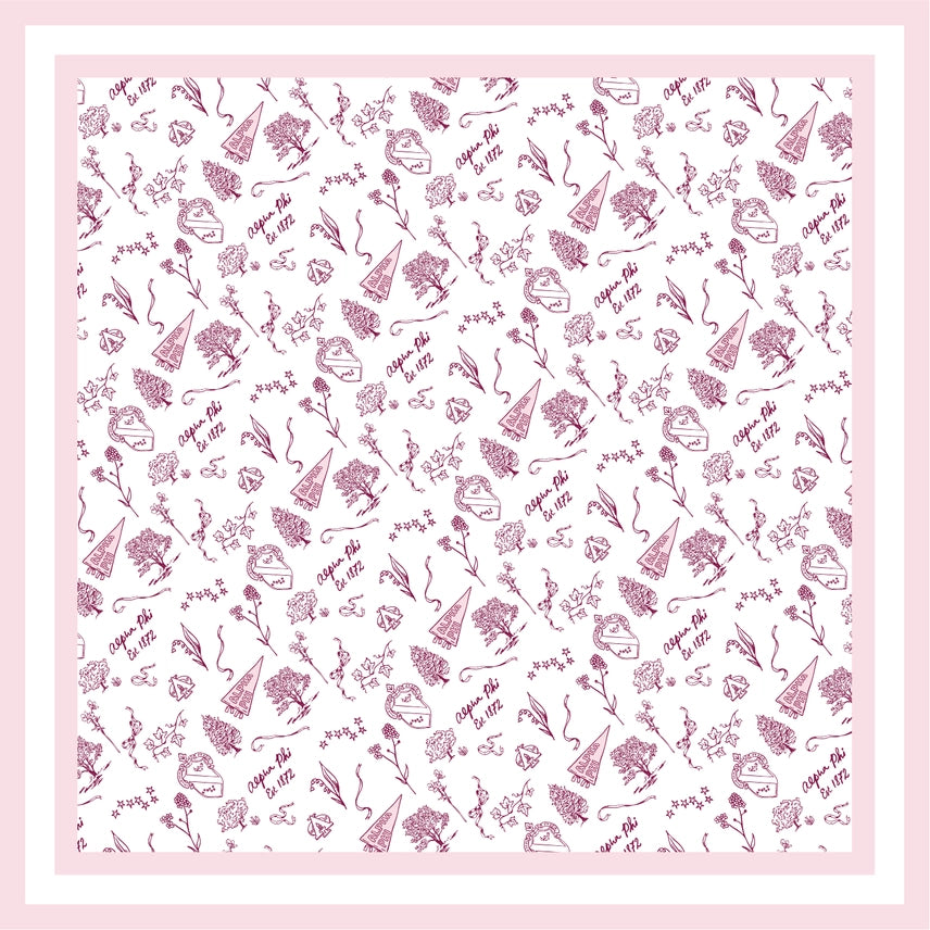 Greek Toile Silk Scarve-Alpha Phi Preorder