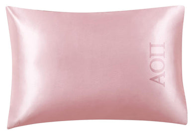 Pink Satin Pillowcase- Alpha Omicron Pi