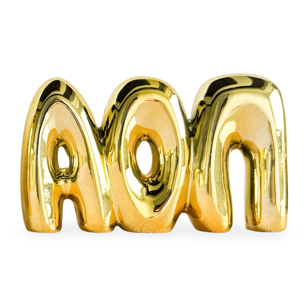 Gold Bubble Shelf Letter-Alpha Omicron Pi