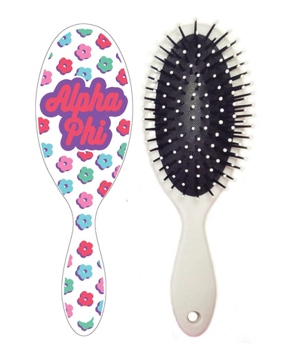 Floral Hairbrush- Alpha Phi