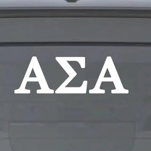 White Car Decal- Alpha Sigma Alpha