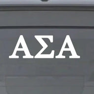 White Car Decal- Alpha Sigma Alpha