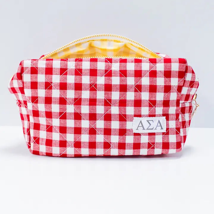 Quilted Gingham Bag- Alpha Sigma Alpha