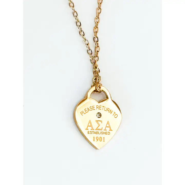 Please Return Necklace- Alpha Sigma Alpha
