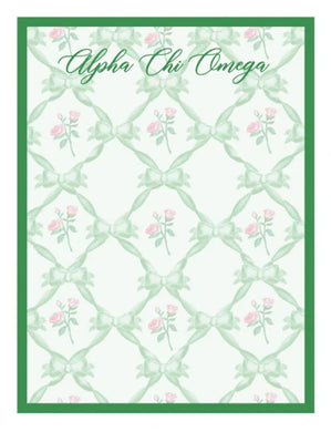 Romantic Floral Notepad-Alpha Chi Omega