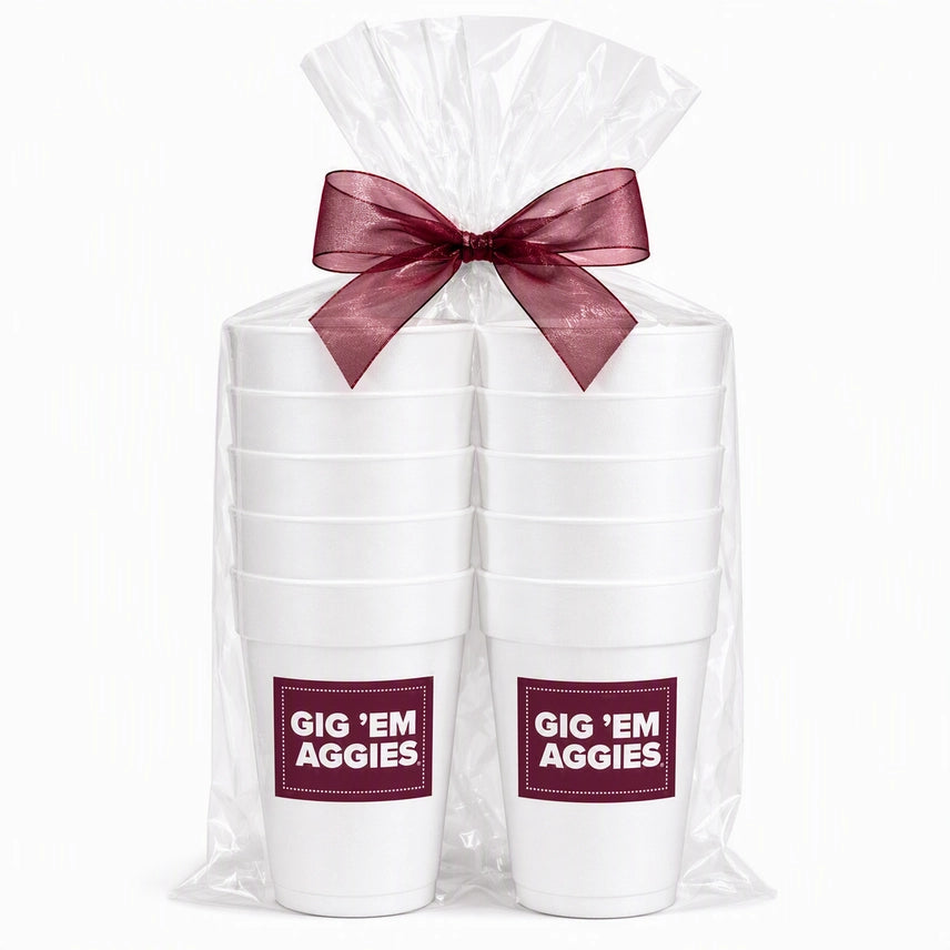 Rectangle Label Styrofoam Cups- A&M