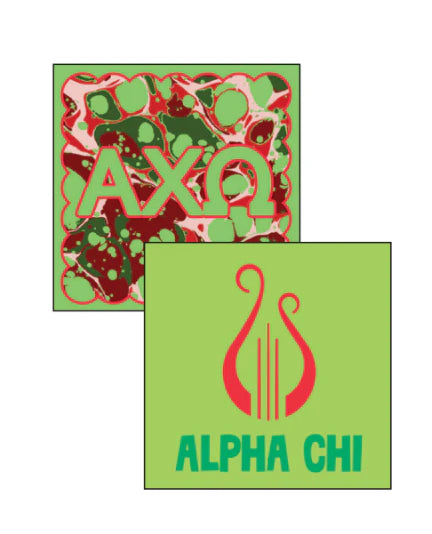 Reversible Acrylic Marbled Coaster- Alpha Chi Omega