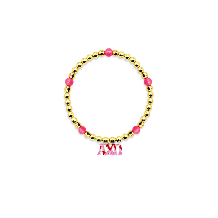 Beaded Charm Bracelet- Alpha Chi Omega