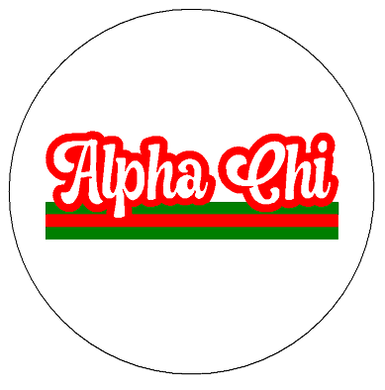 Retro Stripe Button- Alpha Chi Omega