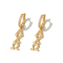 Greek Letter Huggie Hoops- Alpha Chi Omega