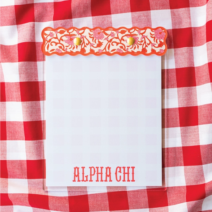 Block Print Notepad- Alpha Chi Omega