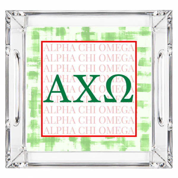 Acrylic Handled Tray- Alpha Chi Omega