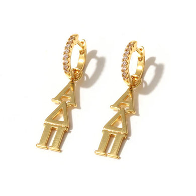 Greek Letter Huggie Hoops- Alpha Delta Pi