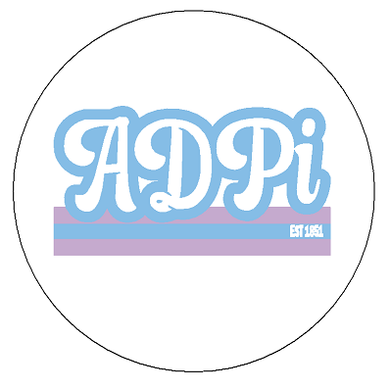 Retro Stripe Button- Alpha Delta Pi