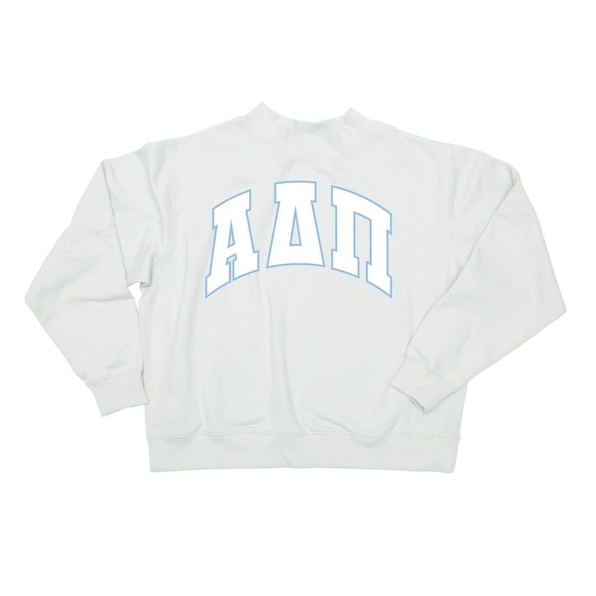 Mock Neck Twill Sweatshirt- Alpha Delta Pi