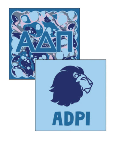 Reversible Acrylic Marbled Coaster- Alpha Delta Pi