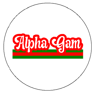 Retro Stripe Button- Alpha Gamma Delta