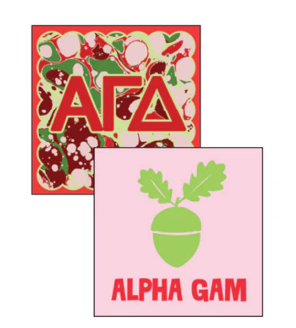 Reversible Acrylic Marbled Coaster- Alpha Gamma Delta