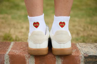 Heart Quarter Socks- Alpha Gamma Delta