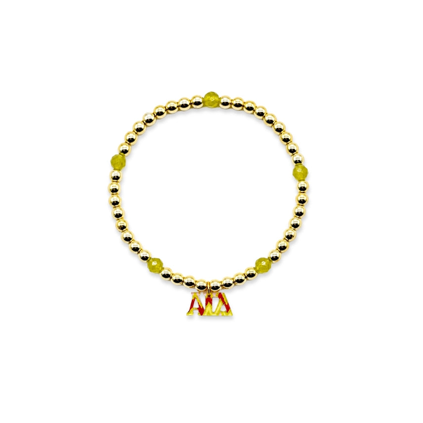 Beaded Charm Bracelet- Alpha Gamma Delta