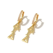 Greek Letter Huggie Hoops- Alpha Gamma Delta