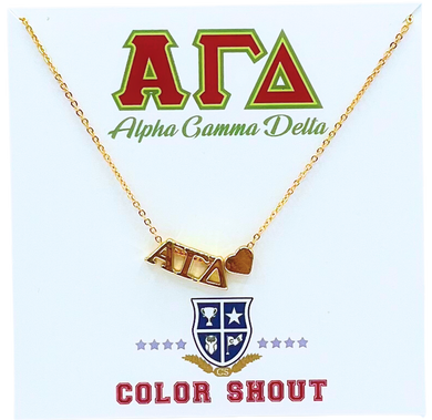 Heart Necklace- Alpha Gamma Delta