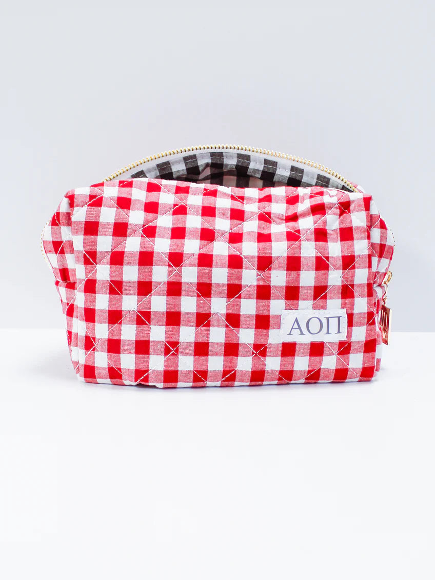 Quilted Gingham Bag- Alpha Omicron Pi
