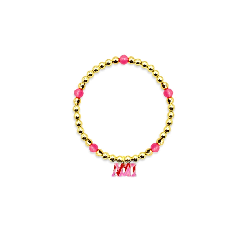 Beaded Charm Bracelet- Alpha Omicron Pi