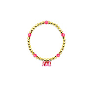 Beaded Charm Bracelet- Alpha Omicron Pi