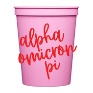 Colored Cups 6ct- Alpha Omicron Pi