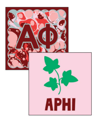 Reversible Acrylic Marbled Coaster- Alpha Phi