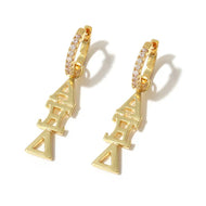 Greek Letter Huggie Hoops- Alpha Xi Delta