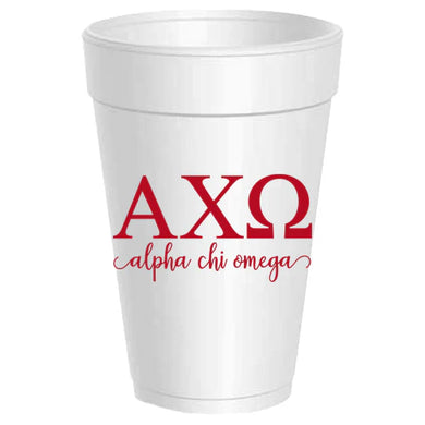 Styrofoam Cups - Letters and Name - Alpha Chi Omega