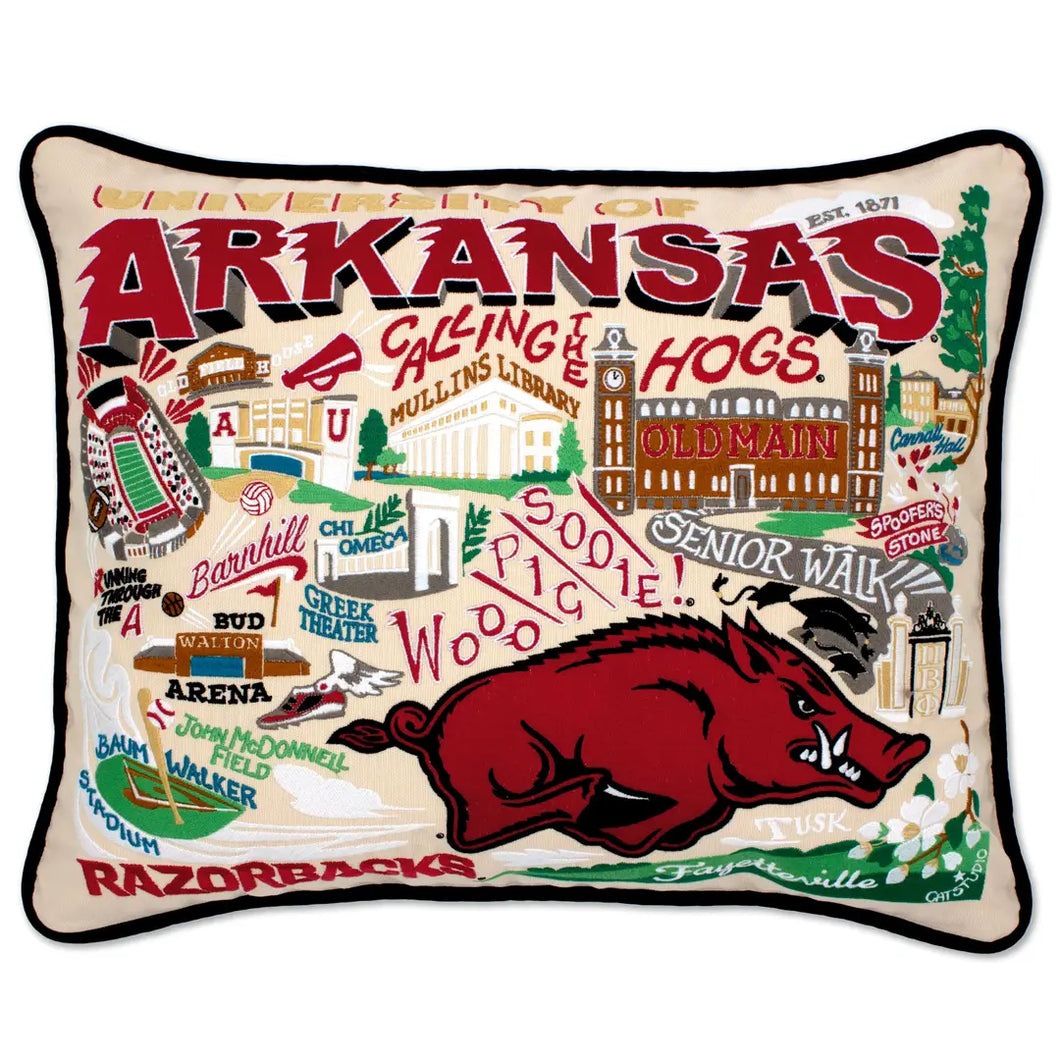 Embroidered Pillow- Arkansas
