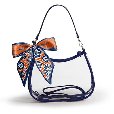 Clear Purse with Scarf- Auburn