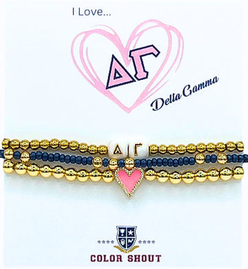 Sorority Love Bracelet Stack- Delta Gamma