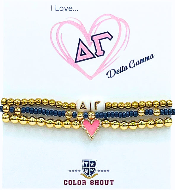 Sorority Love Bracelet Stack- Delta Gamma