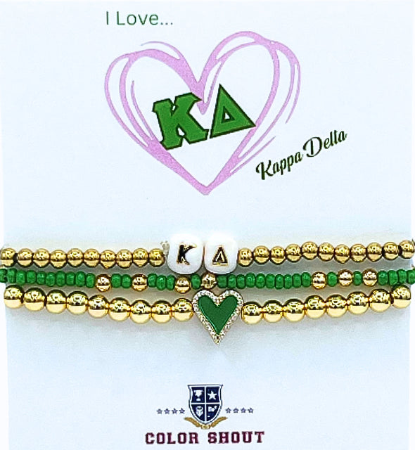 sorority love bracelet stack-Kappa Delta